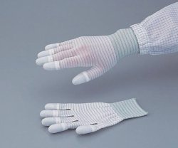 Conductive Gloves ASPURE LINE PU-coated, white, Anti-static, Nylon