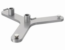 Retort stand base Duo, tripod pattern, with hinged screw, for 2 rods