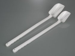 Disposable scoops, long handle, Bio, Green PE