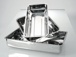 Trays, stainless steel, high form