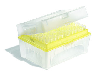 Pipette tips, racked in TipBox, PP, non-sterile