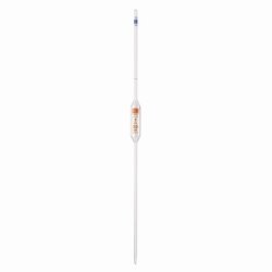 Volumetric pipettes, Soda-lime glass, 1 mark, class B, amber stain graduation