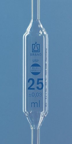 Volumetric Pipettes, USP, AR-GLAS®, Class AS, 1 mark, Blue Graduation, with USP Individual Certificate