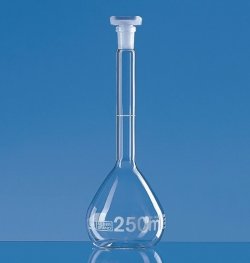 Volumetric flasks, borosilicate glass 3.3, Class B.