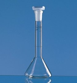 Volumetric trapezoidal flasks, borosilicate glass 3.3, class A, blue graduations