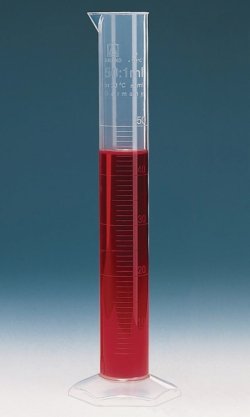 Graduated cylinders, PP, tall form, class B, embossed scale