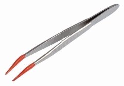 Forceps with silicone-coated tips, stainless steel