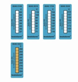 8-step irreversible temperature strips testoterm®