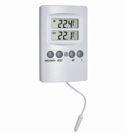 Digital min./max. indoor/outdoor thermometer with sensor