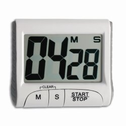 Digital countdown timer and stopwatch, memory function