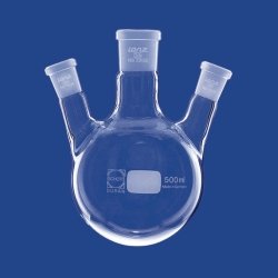 Three-neck round-bottom flasks, side necks angled, DURAN®