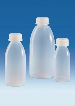 Wide-mouth bottles with screw thread, PFA