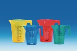 Graduated jugs, PP, coloured