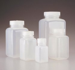 Square bottles, wide mouth Nalgene™, PPCO, with screw cap, PP