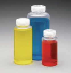 Wide mouth bottles Nalgene™ PMP, with screw cap, PP