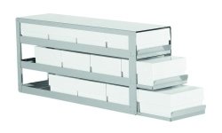 Racks with drawers for upright freezers, stainless steel, for boxes with 75 mm height