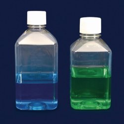 Square Media Bottles, PET, sterile