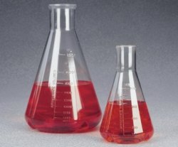 Erlenmeyer flasks with baffles, PC