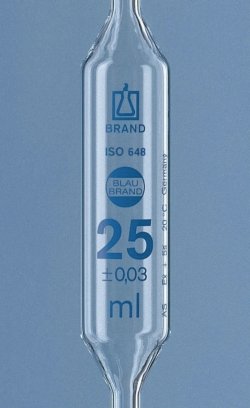 Volumetric Pipettes, AR-glass®, Class AS, 2 marks, Blue Graduation, with Individual Certificate