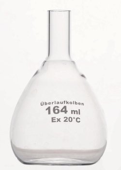 Overflow-Volumetric flasks, Borosilicate glass 3.3