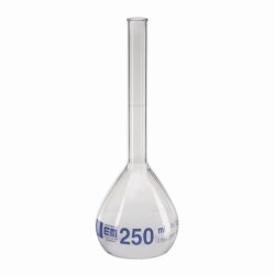 Volumetric flasks, DURAN®, with beaded rim, class A, blue graduation