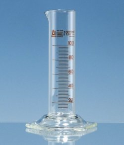 Measuring cylinders, borosilicate glass 3.3, low form, class B, amber graduations