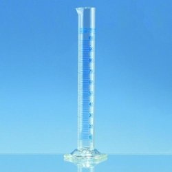 Measuring cylinders, borosilicate glass 3.3, tall form, class A, blue graduated, incl. USP individual certificate