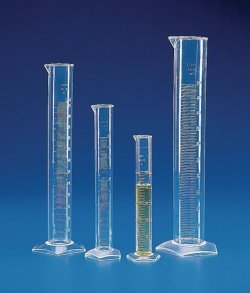 Measuring cylinders, PMP, tall form, class B, white graduations