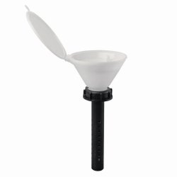 Safety Funnels with Hinged Lid, White, HDPE